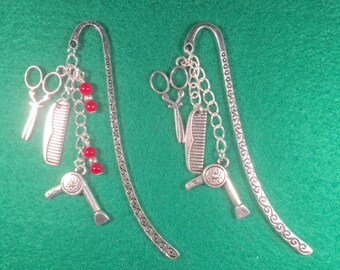 Hairdresser themed bookmark - available with or without beads (more colours available)