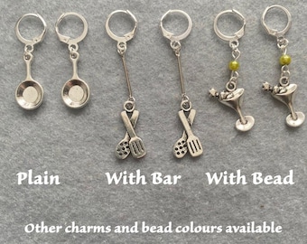 Hannibal inspired lever back huggie earrings with the charm and design of your choice.