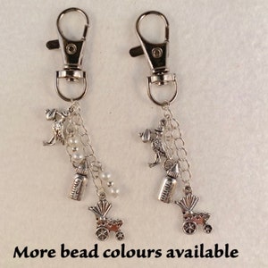 Baby themed bag charm - available with or without beads (other bead colours available)