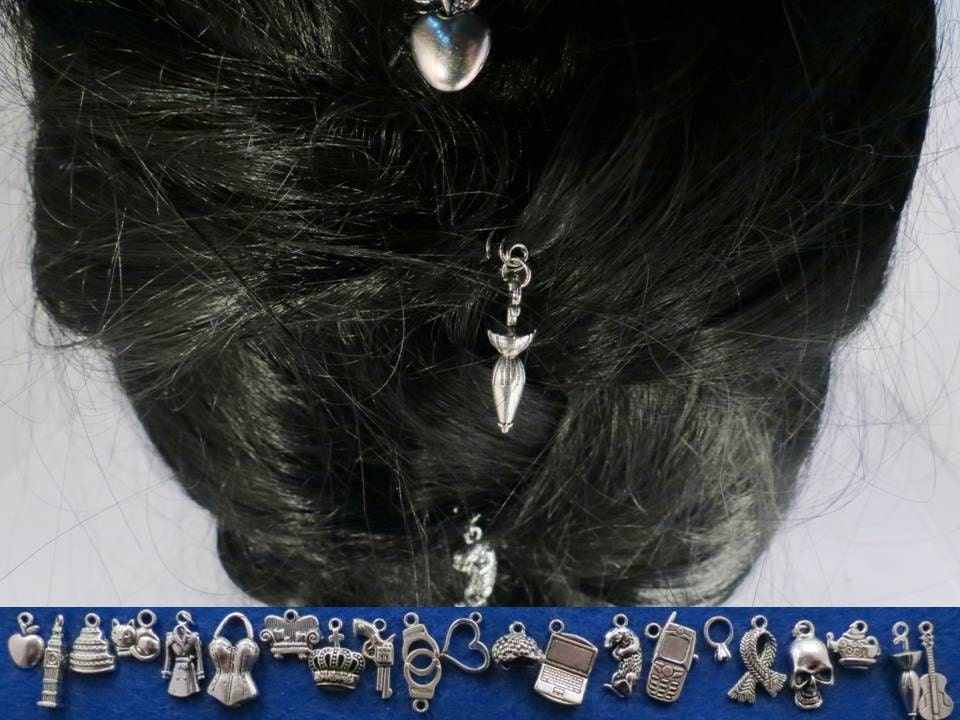 Sherlock hair spiral with the charm of your choice.