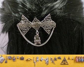 Wizard 60 mm filigree barrette with the charm of your choice.