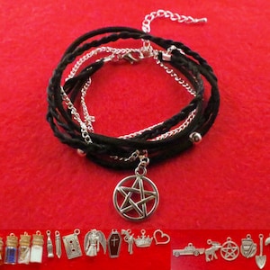 Pulsera / collar unisex 2 en 1 sobrenatural con el dije de tu elección.