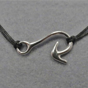 Hannibal unisex fish hook cord anklet / bracelet / necklace
