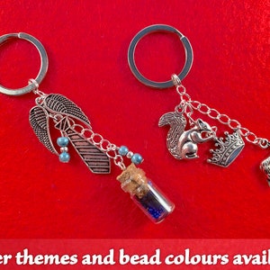 Supernatural inspired key ring (with or without beads) - other charms and bead colours available.