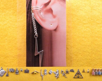 Wizard ear cuff and chain with the charm of your choice.