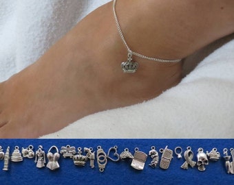 Sherlock anklet with the charm of your choice.