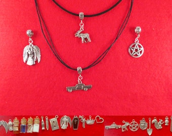 Supernatural inspired necklace with interchangeable charms