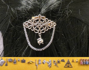 Wizard 40 mm filigree barrette with the charm of your choice.