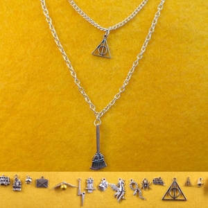 Wizard two layered necklace with the charms of your choice