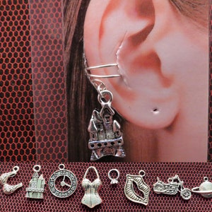 Rocky Horror Show simple ear cuff with the charm of your choice.