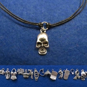 Sherlock unisex einfache geschlungen Schnur Halskette mit dem Charme Ihrer Wahl.