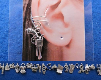 Sherlock simple ear cuff with the charm of your choice.