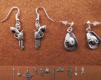 Zombie Apocalypse plain earrings with the charm of your choice.