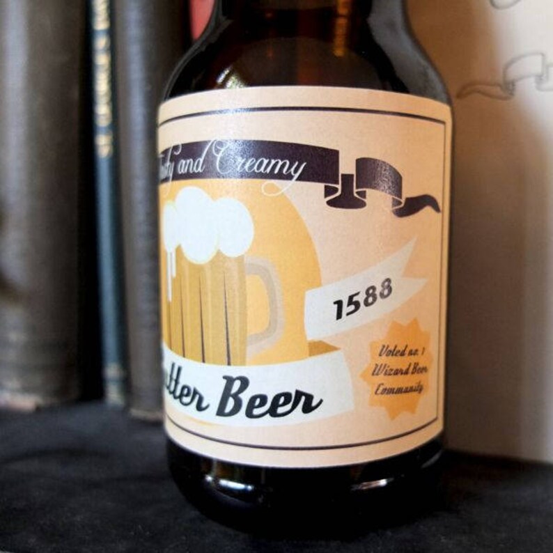 ButterBeer Bottle with butter beer recipe Magical Glassware Etsy