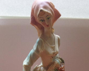 vintage Victorienne Lady Sculpture figure Statue Décorative A. Belcari