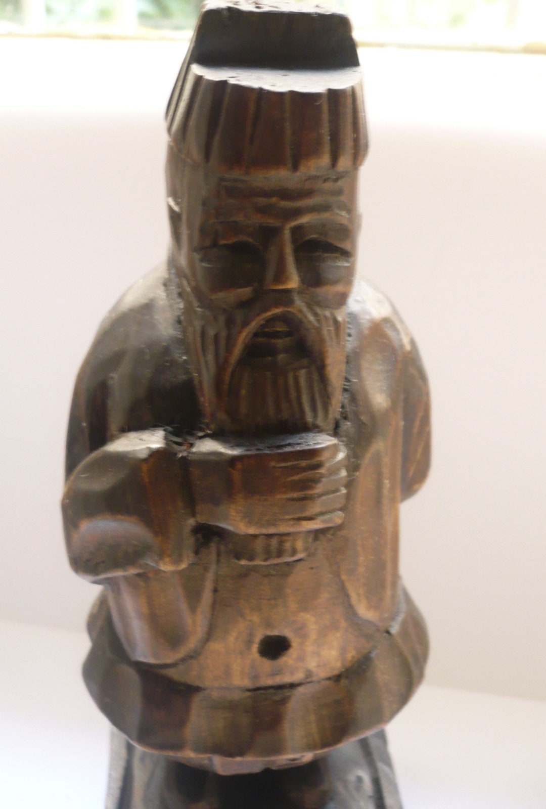 Vintage Wooden Sculpture Figure Asian Fat Man Decorative - Etsy
