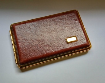 Vintage Brown leather Cigarette case Made in w.Germany