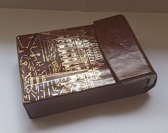 Vintage Brown leather italian Gigarette case