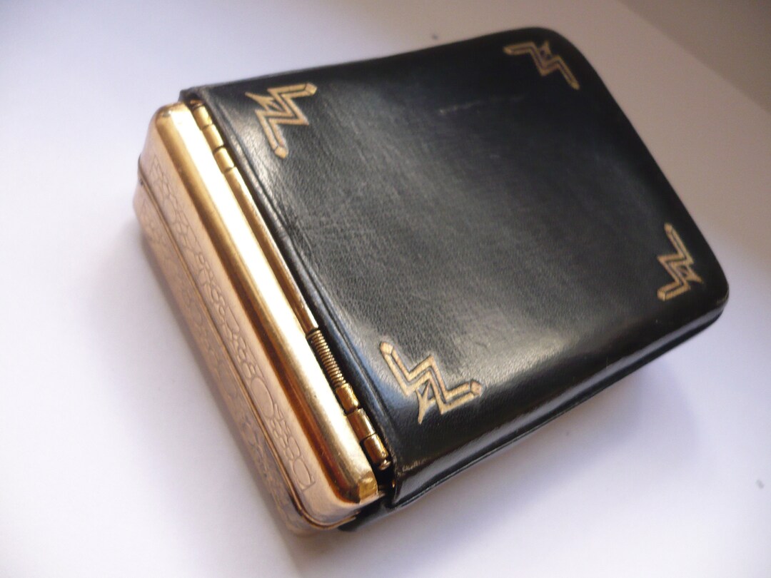Vintage Jemko Black Leather Cigarette Case Hold a Pack Made in Etsy
