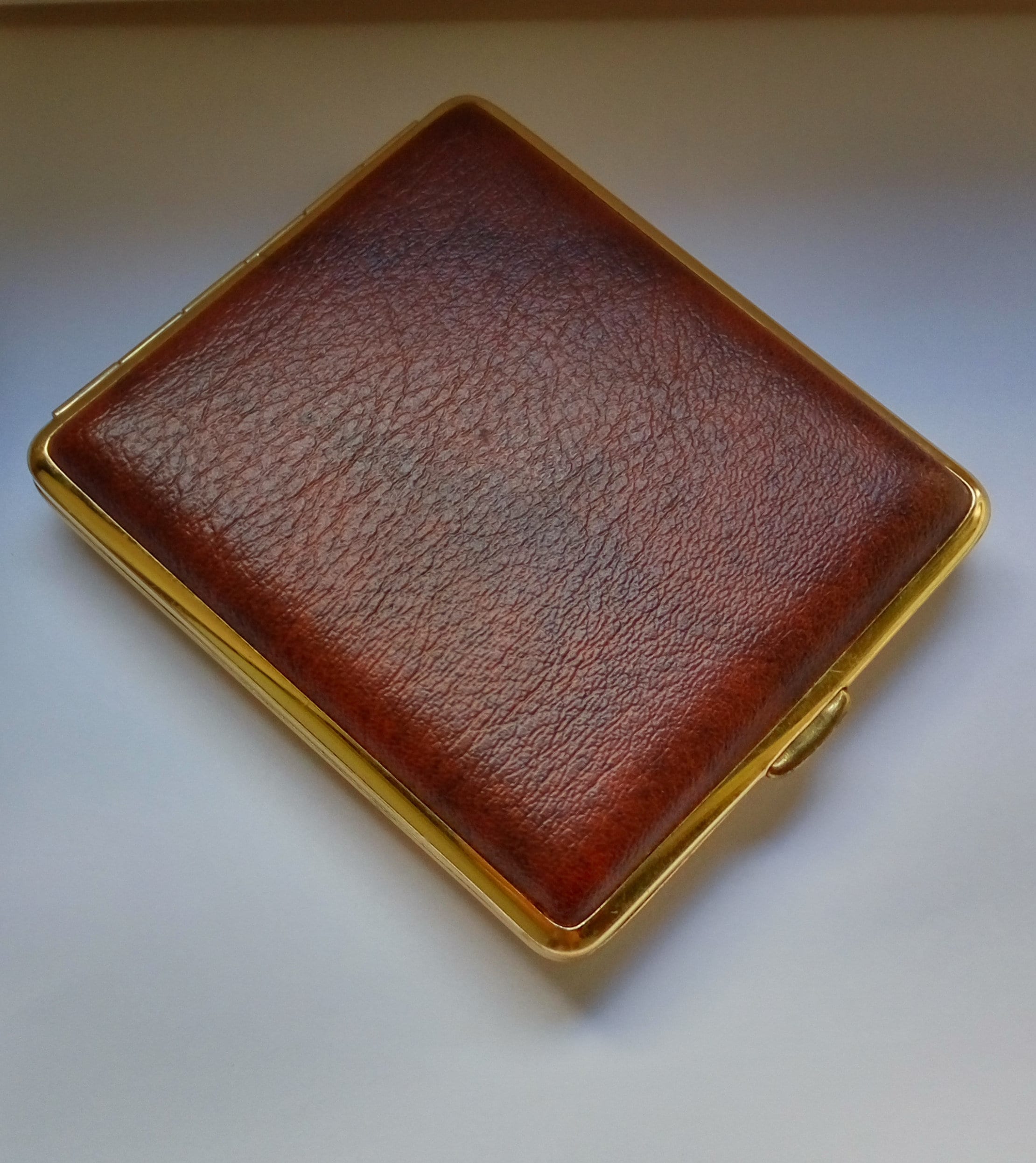 Vintage Brown leather Cigarette case Made in Germany Etsy