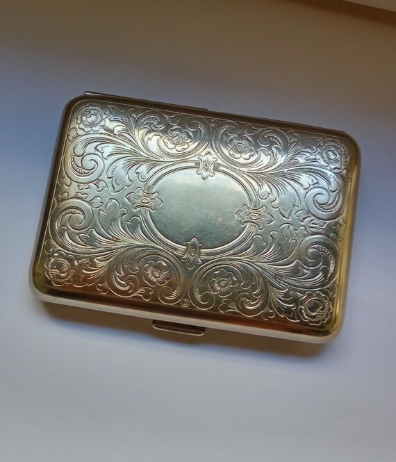 Vintage Metal Carved Cigarette case Made in Germany | Etsy