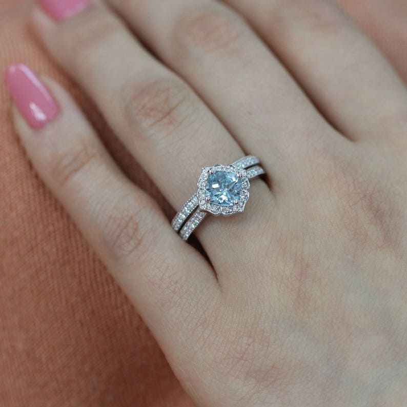 aquamarine engagement ring set aquamarine engagement ring set