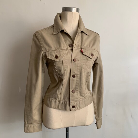 LEVIS Sand Neutral Beige Denim Trucker 
