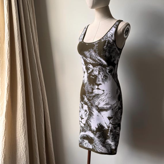 Roberto Cavalli Lion Print Knit Dress  Y2K Bodycon, IT 40 / US 4 / UK 8 -  New With Tags - Etsy