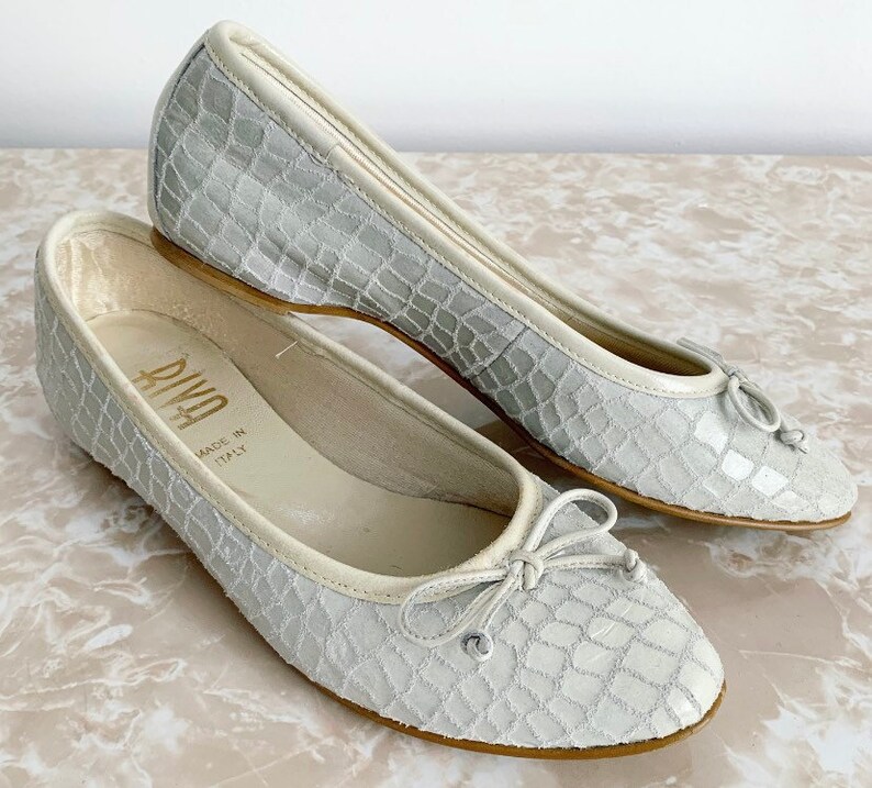 Pale Mint Green Patent Leather Croc Print riva Ballerina Etsy UK