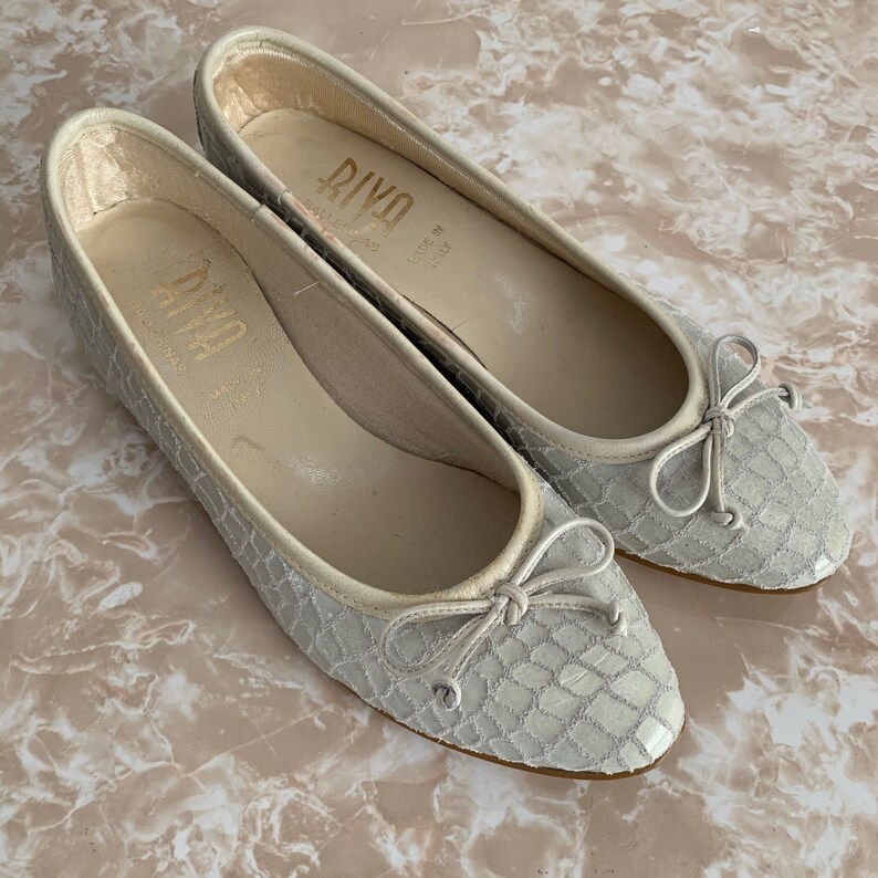 Pale Mint Green Patent Leather Croc Print riva Ballerina Etsy UK