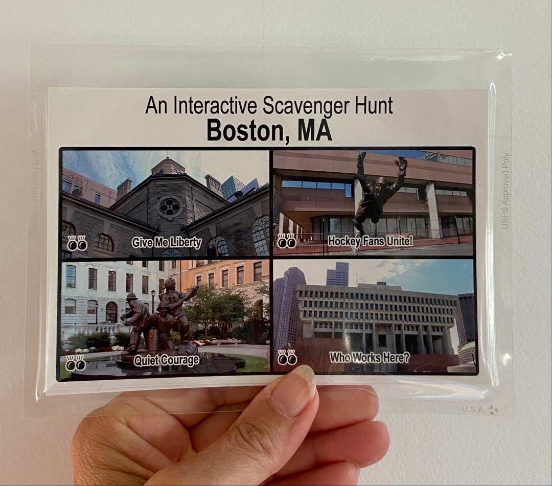 Scavenger Hunt Post Cards for Boston Massachusetts - Etsy