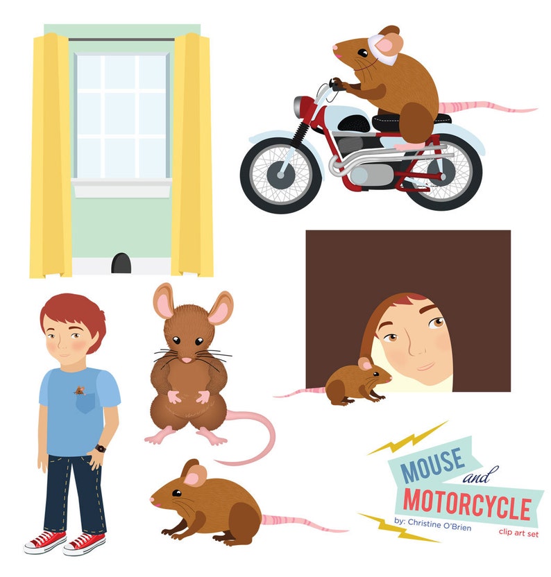 Mouse and Motorcycle Clip Art Set instant Download - Etsy