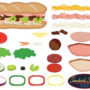 Sandwich Shoppe Clip Art Set - construir su propio sándwich!