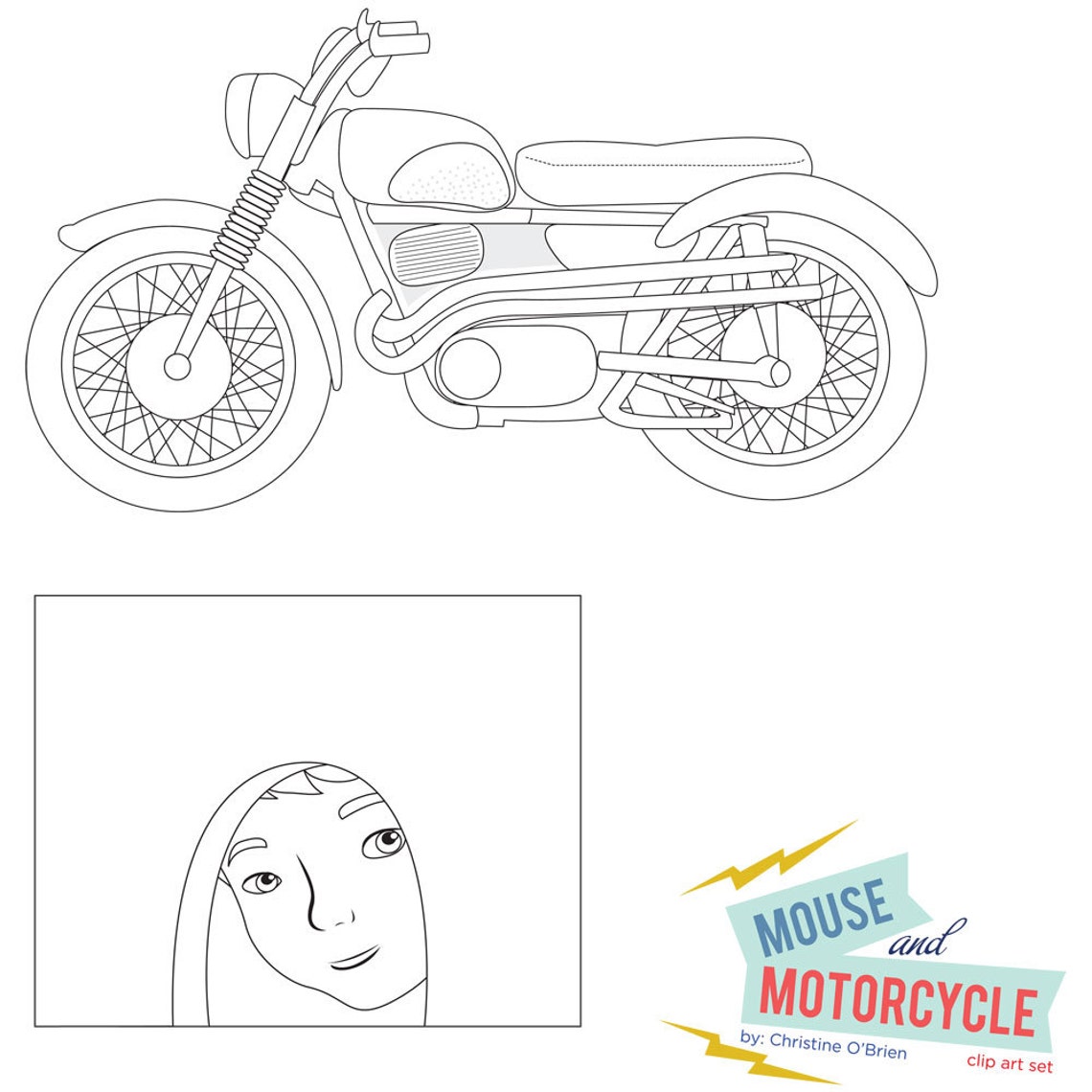 Mouse and Motorcycle Clip Art Set instant Download - Etsy
