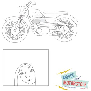 Mouse and Motorcycle Clip Art Set instant Download - Etsy