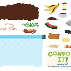 Compost It! Compost Bin Clip Art Set