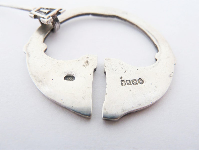 Vintage Robert Allison Scottish Sterling Silver Celtic Penannular Brooch Hallmarked Glasgow 1954