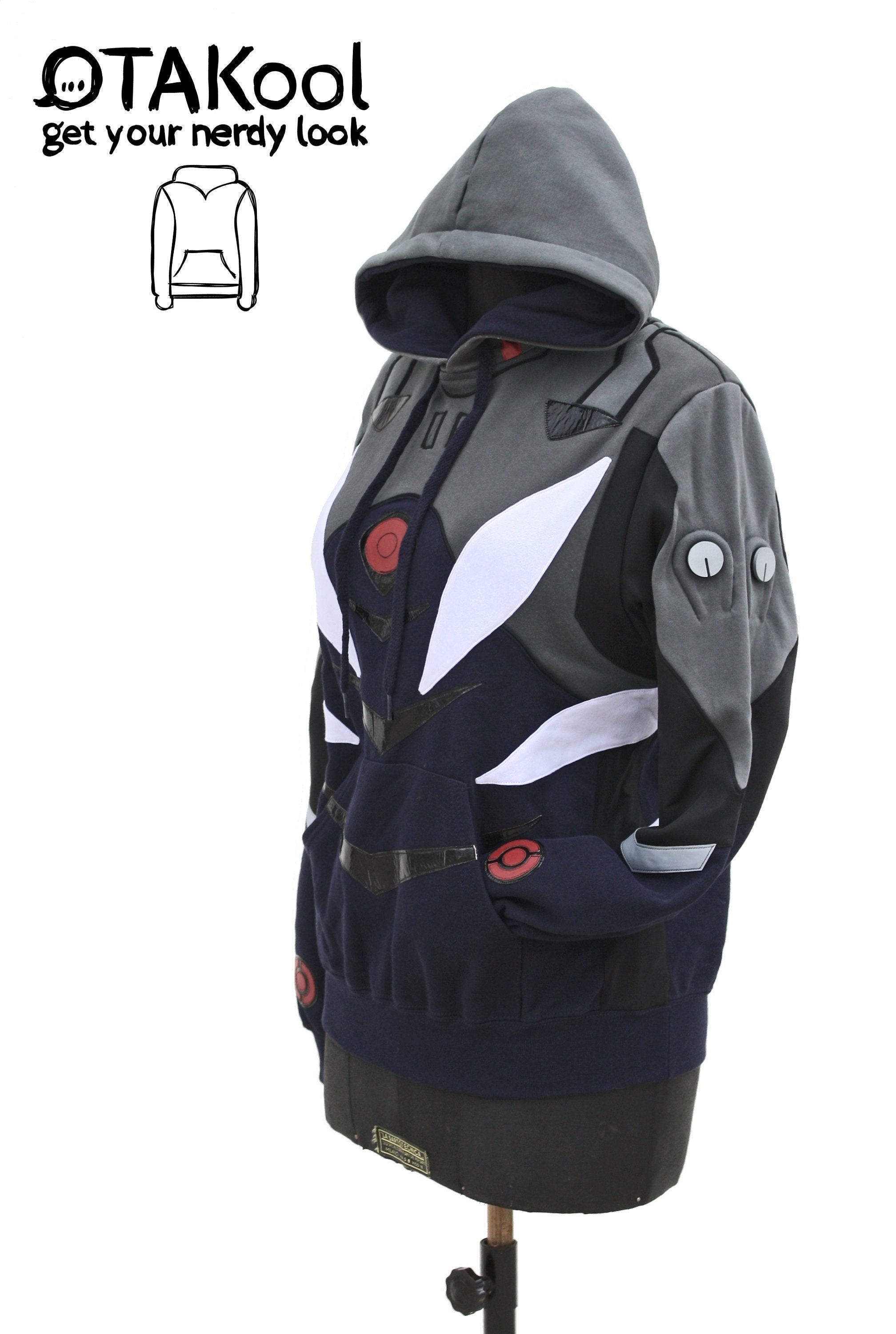 Otakool: Unisex Hooded Full Zip Sweatshirt Inspired by