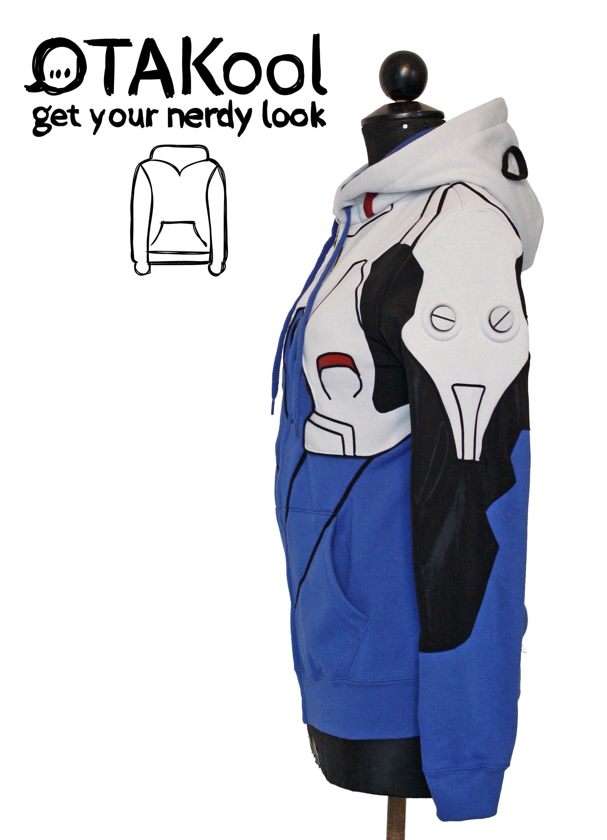 Otakool: Hooded Full Zip Sweatshirt Inspired by SHINJI