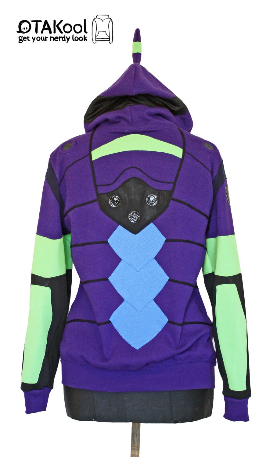 Otakool: Hooded Sweatshirt Inspired by the Evangelion 01 From Neon