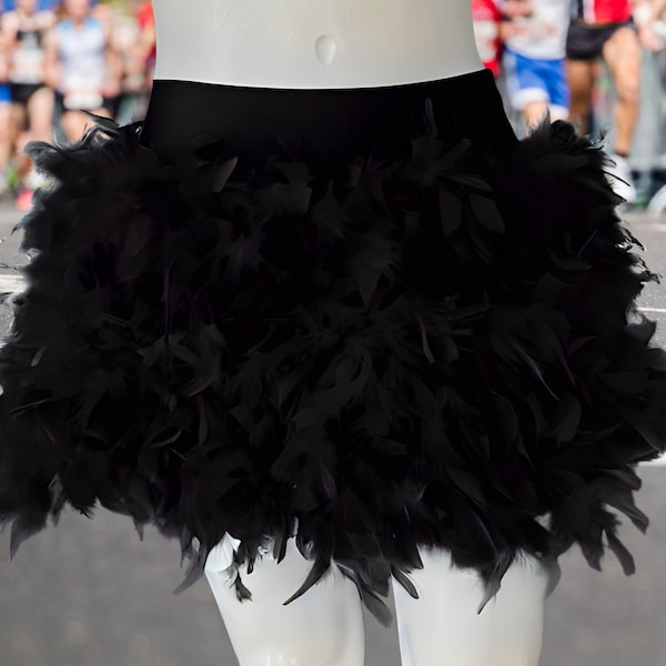 Black Feather Skirt Etsy