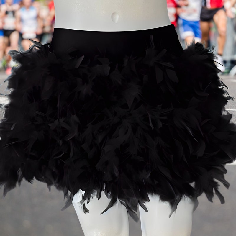 Showstopper Feather Trim Skirt Black