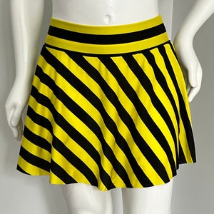 Yellow and Black Stripe Running Skirt-XL