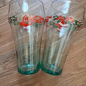 Vintage holiday CocaCola glasses