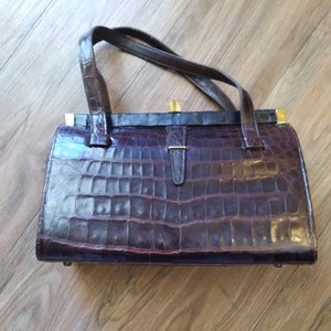 Vintage Handtasche aus echtem Alligator Leder von Vassar