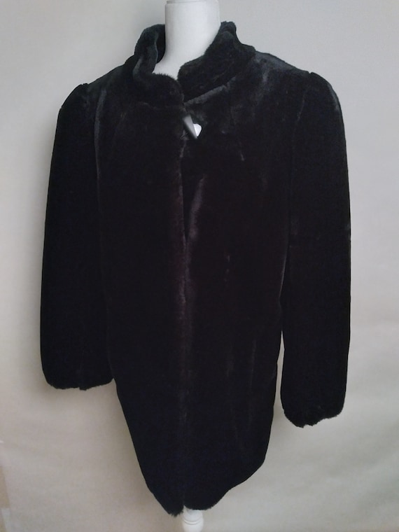 Jordache black faux fur jacket - image 1