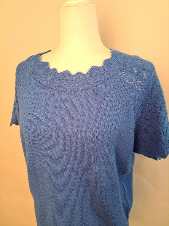 Vintage Haband blue knit top