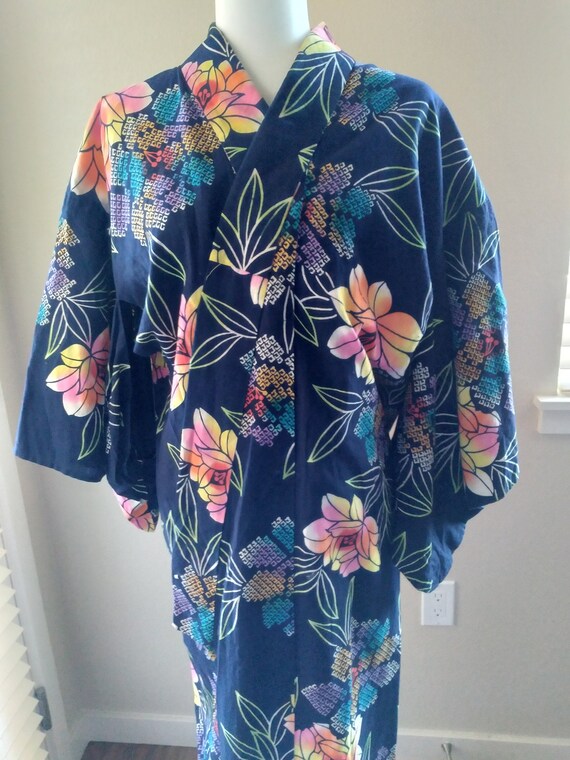 Vintage linen kimono robe