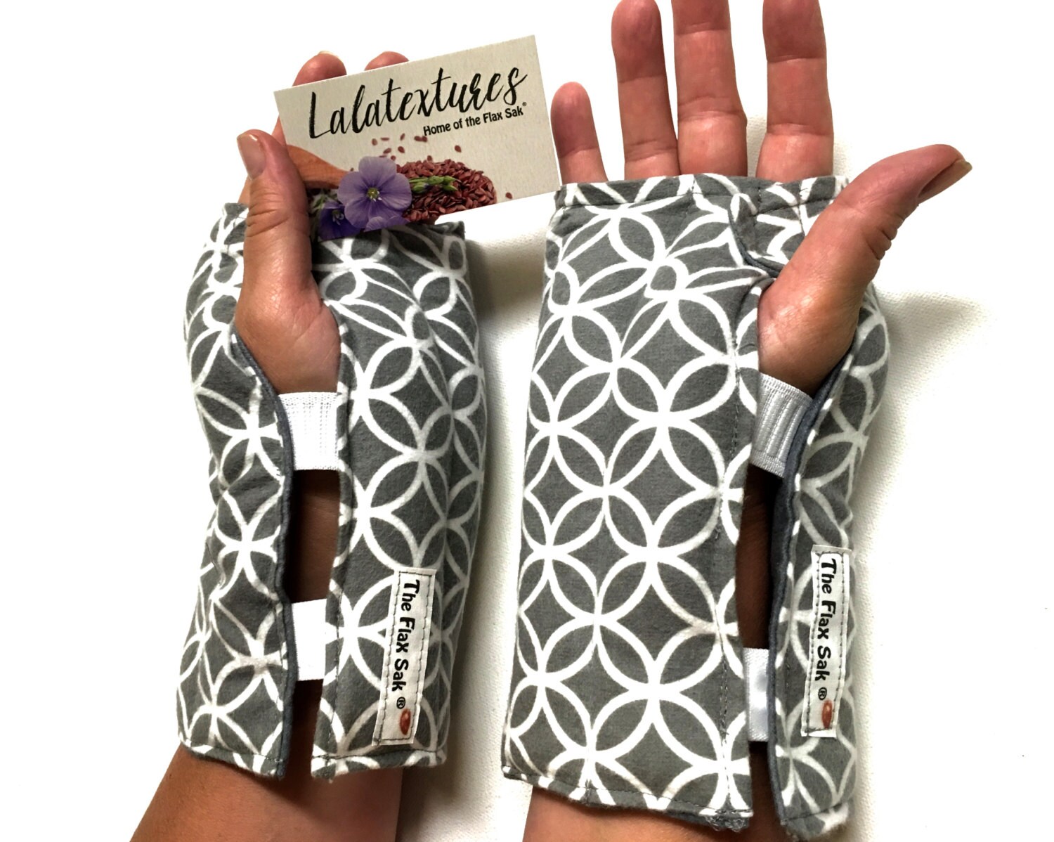 1 Wrist and hand heat wrap, All Flax, Carpal tunnel relief, wrist and hand heating mitt for