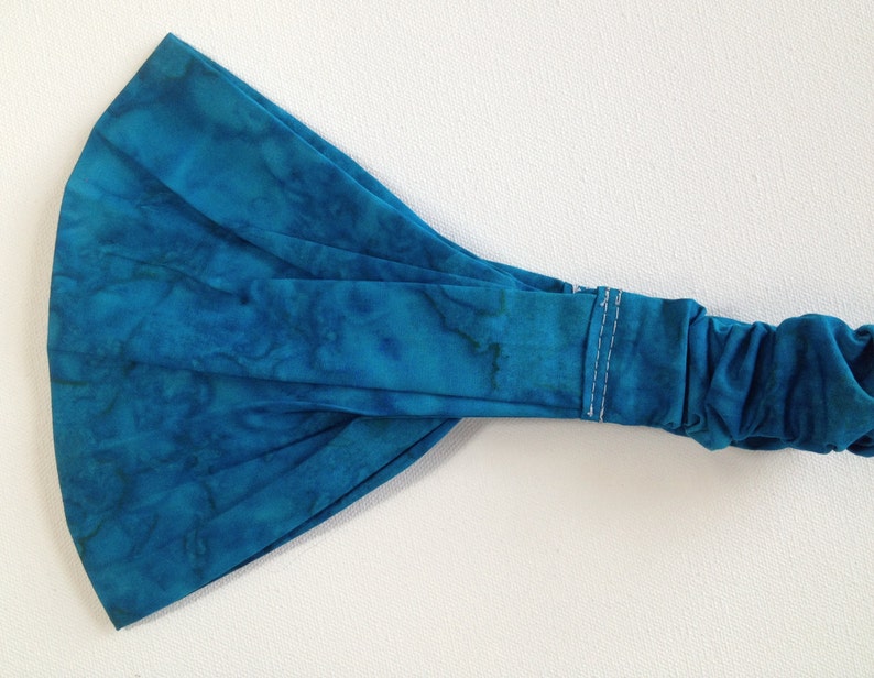 Yoga Headband Bandana Hand dyed Indonesian Batik Deep ocean Etsy